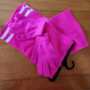 Kids Pink Glove and Scarf Set